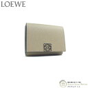 ロエベ 財布（レディース） ロエベ （LOEWE） アナグラム バーティカル ウォレット スモール コンパクト 三つ折り 財布 C821TR2X02 サンド【新品】