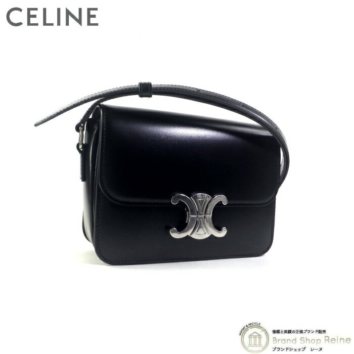 セリーヌ ショルダーバッグ（レディース） セリーヌ （CELINE） ティーン トリオンフ ショルダーバッグ 18842 ブラック×SV金具【新品】