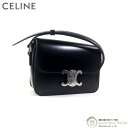 【クーポン利用で値引き!】セリーヌ (CELINE) ティーン トリオンフ ショルダーバッグ 18842 ブラック×SV金具【新品】