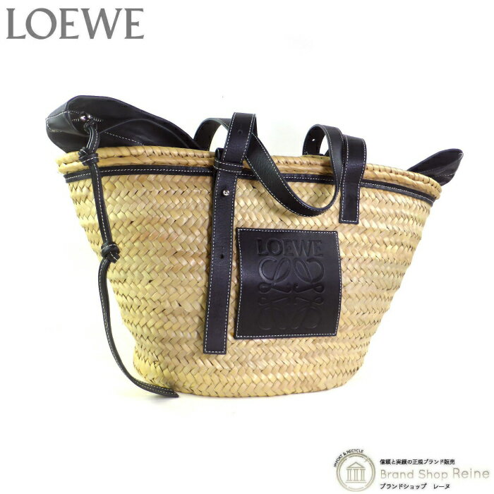 【2,000円OFFクーポンで値引き！】ロエベ （LOEWE） バスケットバッグ ラフィア トート かご バッグ 329.02.V50 ナチュラル×ブラック【中古】のサムネイル