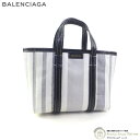 バレンシアガ （BALENCIAGA） バルベス ストライプ スモール BARBES E-W SHOPPER 2way トート ショルダー バック 671404 ブラック×ホワイト【新品】