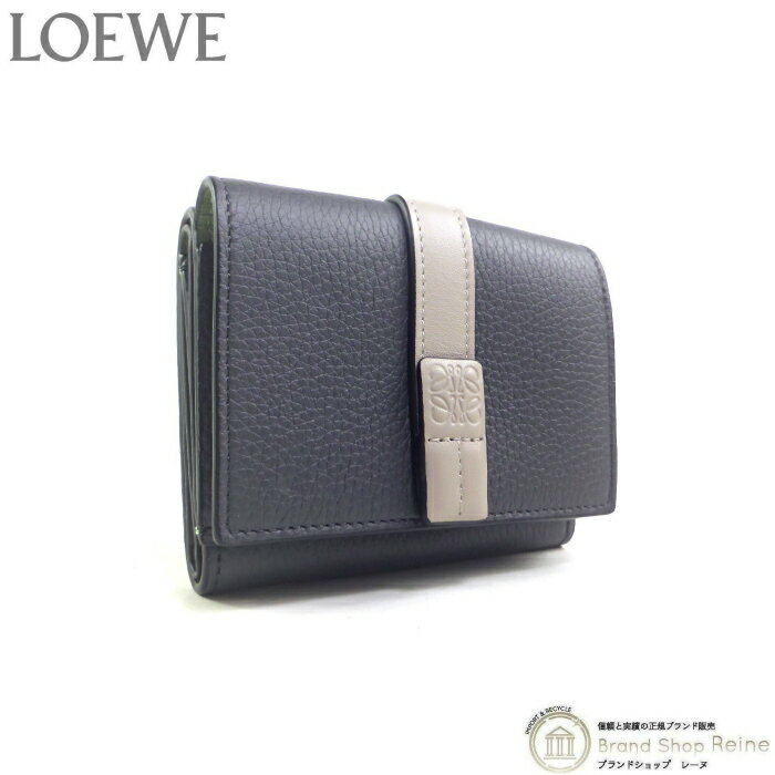 ロエベ 財布（レディース） ロエベ （LOEWE） ストラップ トライフォールド 6CC ウォレット コンパクト 三つ折り 財布 C660TR2X01 ANTHRACITE×GHOST【新品】