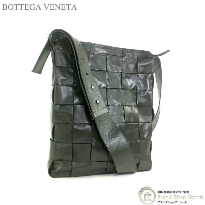 【クーポン利用で値引き！】ボッテガ ヴェネタ （BOTTEGA VENETA） マキシイントレチャート カセット メッセンジャー ショルダー バッグ 651480 カーキ【新品】