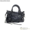 バレンシアガ （BALENCIAGA） Neo Cagole S ネオカゴール アリーナラムスキン ショルダー バッグ 751523 ブラック×シルバー金具【未使用品】 中古