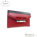 【2000円OFFクーポンでお得!】プラダ (PRADA) カーフレザー カードケース 1MC004 FUOCO×NERO【新品同様】 中古