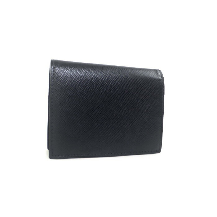 プラダ （PRADA） サフィアーノ トライアングル ロゴ コンパクト 二つ折り 財布 1MV204 NERO【中古】