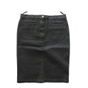 シャネル (CHANEL) コットン ラメ プリント スカート ストレッチ 34 グレー×ゴールドラメ P26775 ウェア【中古】
