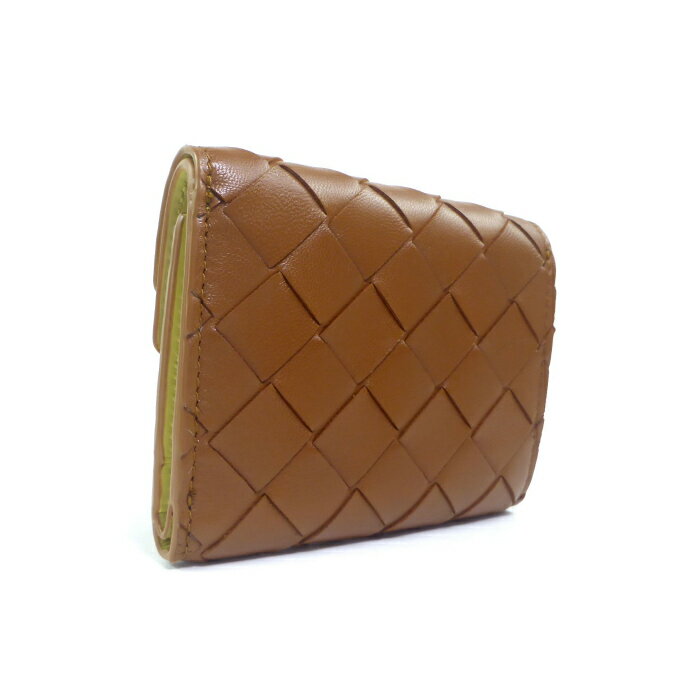 【2,000円〜最大3万円OFFクーポン！】ボッテガ ヴェネタ （BOTTEGA VENETA） イントレチャート チェック 三つ折り ウォレット 財布 788180 コニャック×ストロー【新品】