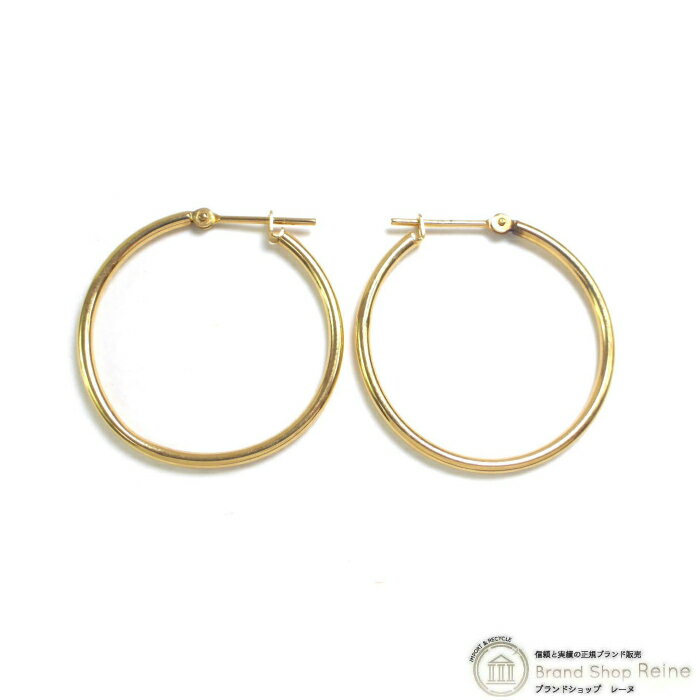 楽天ブランドショップ　Reine【2,000円OFFクーポンでお得！】K18 （ジュエリー） フープ ピアス ゴールド 1.g 両耳用【中古】