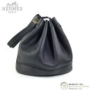 【クーポン利用で値引き!】エルメス (HERMES) マーケット GM トゴ ブラック 〇G刻印 巾着 ショルダー バッグ ヴィンテージ【中古】