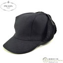 【2000円OFFクーポンでお得!】プラダ (PRADA) ウール フライトキャップ 帽子 Lサイズ NERO【新品同様】 中古