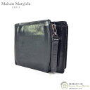 【クーポン利用で値引き!】メゾン マルジェラ (Maison Margiela) ミディアム フリップフラップ ウォレット コンパクト 二つ折り 財布 メンズ S55UI0288 ブラック【中古】(4)