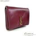 【セール+更に2000円OFFクーポンでお得!】サンローラン (SAINT LAURENT) カリプソ コンパクトウォレット 三つ折り 財布 BND764000 ルージュ【中古】