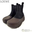 【2000円OFFクーポンでお得!】ロエベ (LOEWE) ラバー サイドゴア ショートブーツ シューズ 靴 982309 #42 ブラウン×ブラック【中古】