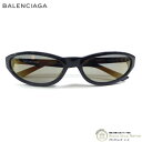 バレンシアガ (BALENCIAGA) オーバル サングラス BB0007S ブラックフレーム メンズ【中古】