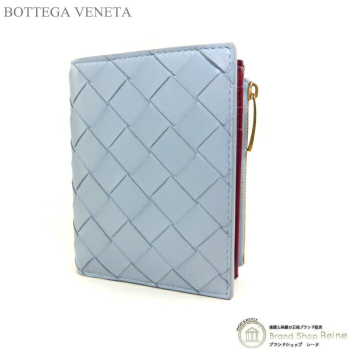 【ボッテガ ヴェネタ】2つ折り財布　ブルー BOTTEGA VENETA ボッテガヴェネタ 財布 レディース 二つ折り財布