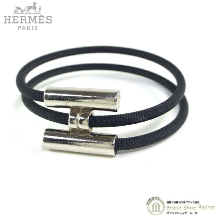エルメス (HERMES) トゥルニ トレッセ ブレスレット ブラック×SV金具【中古】