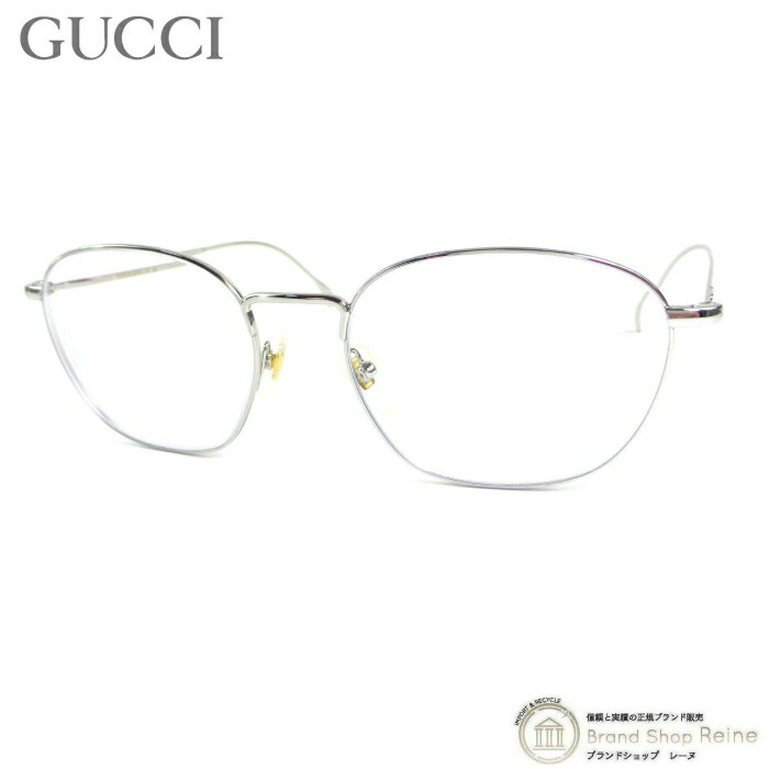 【SALE+更に2000円OFFクーポンでお得！】グッチ （GUCCI） ウェリントン メタル フルリムメガネ 眼鏡 度入りレンズ GG1186O シルバー アイウェア【新品同様】 中古