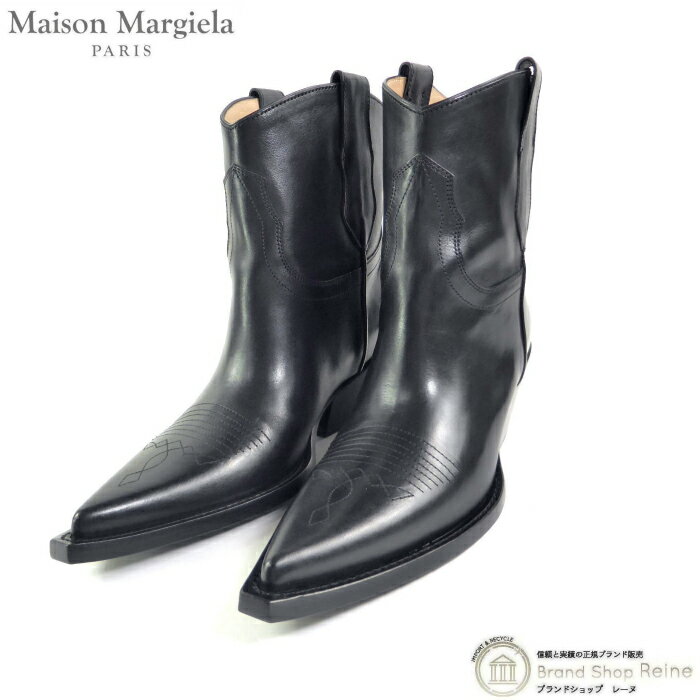 メゾン マルジェラ （Maison Margiela） ウエスタンブーツ ポインテッド S58WU0221 ブラック #37【未使用品】 中古