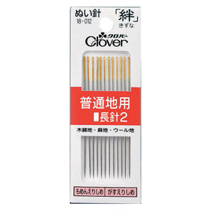 ●メーカー取寄品●ぬい針・ガス針[5個パック]普通地用長針2（もめんえりしめ・がすえりしめ） 12本入×5セット（主な用途:木綿地麻地ウール地）／まとめ買いクロバー製品【メール便OK!】
