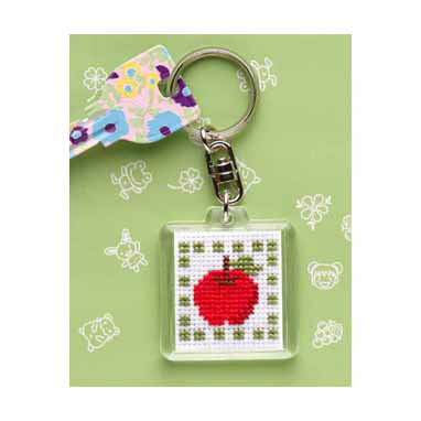 ●取寄品●刺しゅうキットキーホルダーシリーズ"アップル"アクリルケースタイプ　オリムパスの手作りキッ..