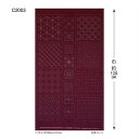 ●取寄品●オリムパス刺し子紬カットクロス 伝統柄(赤紅) Sashiko Tsumugi 手刷りでプリントしてある刺し子柄は水で洗うと消えます