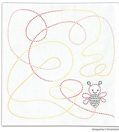 ●取寄品●刺し子 Bee （ビー）／ちくちく作ってたのしい刺し子花ふきんキット