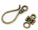 アクセサリー金具クラスプ1個マンテルトグルパーツフック留具アクセサリーパーツメタル製アンティークブロンズカラー3mm&14mm