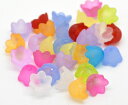●取寄品●プラビーズ花型(3000個入)アクリルビーズプラスチックビーズ(アクセサリークラフト手芸用品)ミックスカラーアソート10mm×7mm