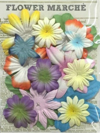 ペーパー素材 フラワーマルシェ フラワーペタル　パステル 1袋スクラップブッキングやメッセージカード..