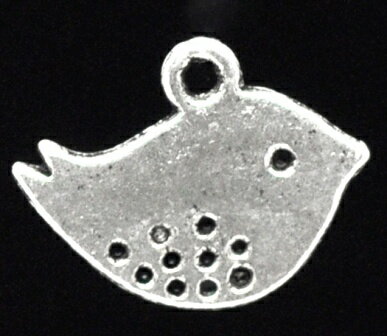 メーカー取寄品500個【メタルチャーム】小鳥さん(アンティークシルバーカラー)／アクセサリーパーツ◆業務パック◆(500本入)／16mm×13mm