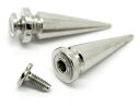 メタルスタッズ1個入アクセサリーパーツ鋲スパイクリベット金具(シルバーカラー)ネジタイプ25mm×10mm