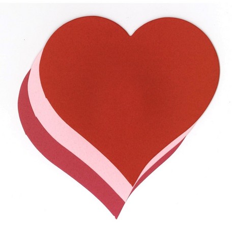 ●取寄品●ダイカットペーパー葉書サイズ　ハートM【ペーパーパーツ】／メッセージカードスクラップブッキング材料／ペーパークラフト切り絵貼り絵／デコレーション紙素材