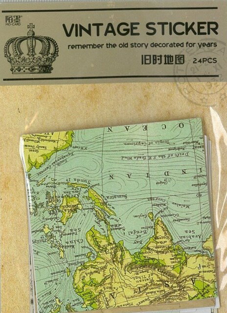 ステッカーシール　ダイカットパーツMap（1袋）スクラップブッキングやメッセージカードのデコレーション(3)