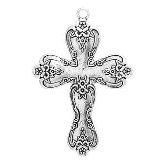 十字架形（1個）メタルチャームハンドメイドの材料にアクセサリーパーツネックレスやピアスに79mm×54mm