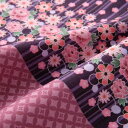 ドール服用生地(着物 紫花×七宝)カットクロス34cm×30cm(1枚)商用利用OK