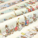 ●取寄品●オックス生地 ピーターラビットピクチャーブック(ブルー)カットクロス112cm×50cm(3枚セット)日本製