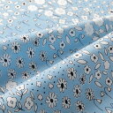 ●取寄品●kippisシーチング生地 ケト草地(ブルー)カットクロス110cm×50cm(3枚セット)日本製 商用利用OK