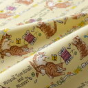●取寄品●オックス生地 ピーターラビットスリーキトゥンズ/ボーダー(イエロー)カットクロス112cm×50cm(3枚セット)日本製