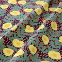 ●取寄品●kippisシーチング生地 飛ぶ花Lentokukka(イエロー)カットクロス110cm×50cm(3枚セット)日本製 商用利用OK