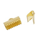 リボン留め 300個パックアクセサリーパーツレース留めワニ口金具(ゴールドカラー)布留めエンド金具13mmサイズ
