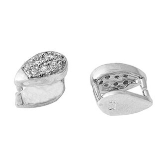 バチカン 1個 スターリングシルバー+ラインストーン製金具アクセサリー材料コネクターパーツ留め金9mm×5mm