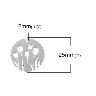 透かしチューリップ形 メタルチャーム