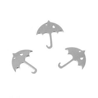 ●取寄品● 【メタルチャーム】3個（ステンレス） 透かし雨傘形／ペンダントトップ／アクセサリーパーツ／25mm×22mm