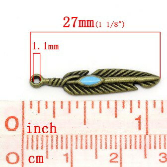 ●取寄品●【メタルチャーム】100個 羽デザイン　ペンダントトップ イアリングパーツ／27mm×5mm