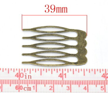 ヘアクリップ台座 1個 ヘアー金具 アクセサリーパーツヘアコームヘアピンパーツ/39mm×26mm