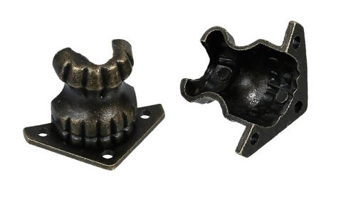 ●少量取寄品●【取っ手金具】5個　DIYパーツ持ち手引き出し金具引手つまみ／35mm×19mm