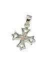 ●取寄品●シルバー925アクセサリーパーツ ピンクシルバー ダブルクロスペンダント ハンドメイドペンダント