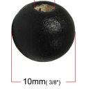 カラー木製ビーズ(ブラック系色)300個クラフトウッドビーズ10mm