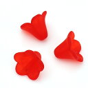 アクリルビーズ 10個パック フラワービーズ プラスチックビーズ(レッドカラー)アクセサリー手芸ビーズ 14mm×13mm